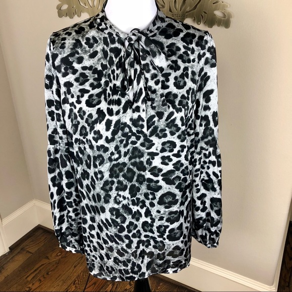 MICHAEL Michael Kors Tops - Michael Kors leopard tie neck blouse